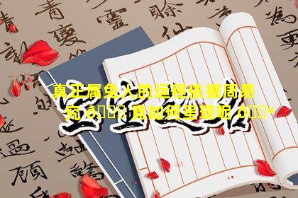 真正属兔人的运程依据周易究 🐎 竟如何呈现呢 🐺